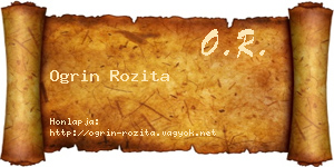 Ogrin Rozita névjegykártya
